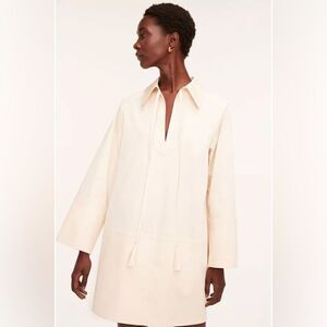 NWT Rebecca Taylor Heavy Cotton Shirt Dress in Cream Size Medium